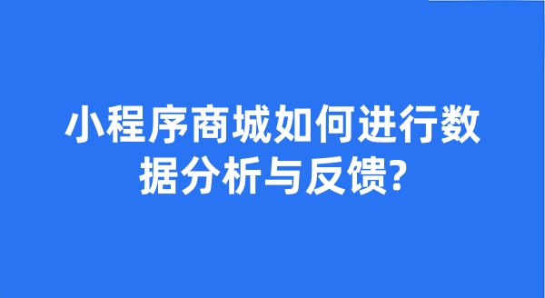 小程序商城如何進(jìn)行數(shù)據(jù)分析與反饋?